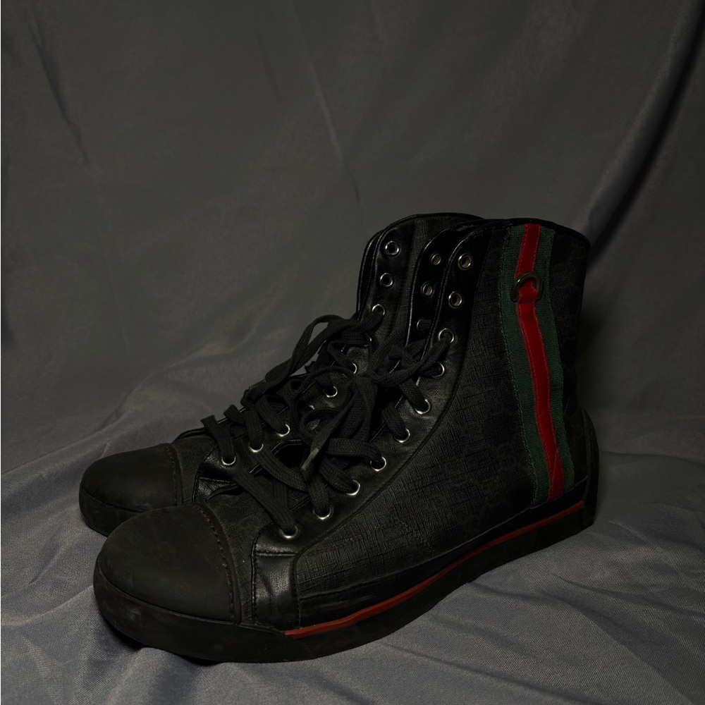 Gucci Black, Red, and Green Sneakers